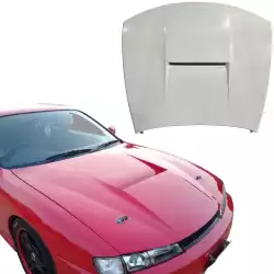 FRP MSPO Hood > Nissan 240SX (S14) 1997-1998 image - 1