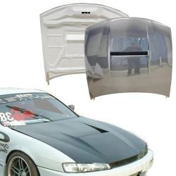 ModeloDrive Carbon Fiber MSPO Hood > Nissan 240SX (S14) 1997-1998 image - 1