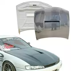 Carbon Fiber MSPO Hood > Nissan 240SX (S14) 1997-1998 image - 1