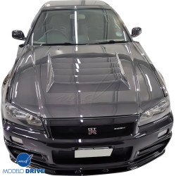 ModeloDrive Carbon Fiber NISM N1 Hood > Nissan Skyline (R34) GTR 1999-2004 image - 10