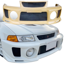 ModeloDrive FRP EVO5 Wide Body Front Bumper > Mitsubishi Evolution EVO5 EVO6 1998-2001 image - 6