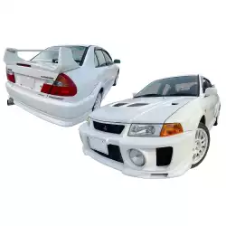 FRP EVO5 Wide Body Kit w Hood > Mitsubishi Evolution EVO5 EVO6 1998-2001 image - 2