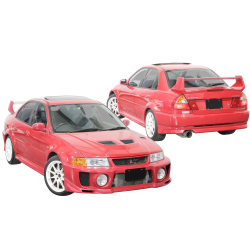 ModeloDrive FRP EVO5 Wide Body Kit w Hood w Wing > Mitsubishi Evolution EVO5 EVO6 1998-2001 image - 1