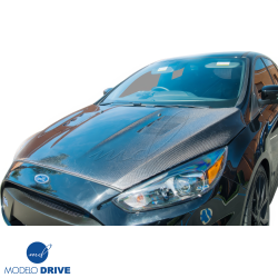 ModeloDrive Carbon Fiber KR Vented Hood > Ford Focus 2015-2018 image - 2