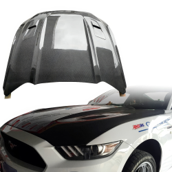 ModeloDrive Carbon Fiber GT Hood > Ford Mustang 2015-2017 image - 4