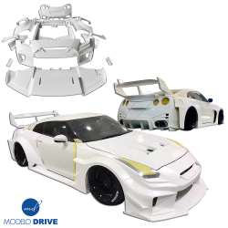 ModeloDrive FRP LBPE SE Wide Body Kit w Wing > Nissan GT-R GTR (R35) 2009-2016 image - 9