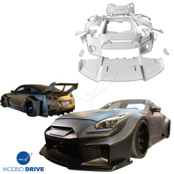 ModeloDrive FRP LBPE SE Wide Body Kit w Wing > Nissan GT-R GTR (R35) 2009-2016 image - 5