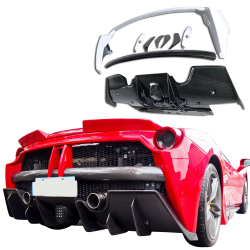 ModeloDrive Partial Carbon Fiber MDES Rear Bumper w Diffuser > Ferrari 488 GTB (F142M) 2016-2019 image - 4