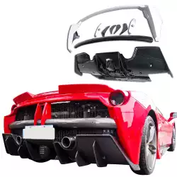 Partial Carbon Fiber MDES Rear Bumper w Diffuser > Ferrari 488 GTB (F142M) 2016-2019 image - 4