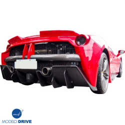 ModeloDrive Partial Carbon Fiber MDES Rear Bumper w Diffuser > Ferrari 488 GTB (F142M) 2016-2019 image - 5