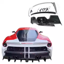 Partial Carbon Fiber MDES Rear Bumper w Diffuser > Ferrari 488 GTB (F142M) 2016-2019 image - 1