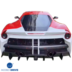 ModeloDrive Partial Carbon Fiber MDES Rear Bumper w Diffuser > Ferrari 488 GTB (F142M) 2016-2019 image - 2