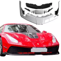 Partial Carbon Fiber MDES Front Bumper w Splitter > Ferrari 488 GTB (F142M) 2016-2019 image - 4