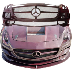 ModeloDrive Carbon Fiber BLK-GT Wide Body Front Bumper > Mercedes-Benz SLS AMG (R197) 2011-2014 image - 3