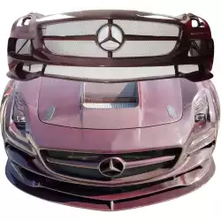 Carbon Fiber BLK-GT Wide Body Front Bumper > Mercedes-Benz SLS AMG (R197) 2011-2014 image - 3