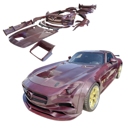 ModeloDrive Carbon Fiber BLK-GT Wide Body Kit w Wing > Mercedes-Benz SLS AMG (R197) 2011-2014 image - 7