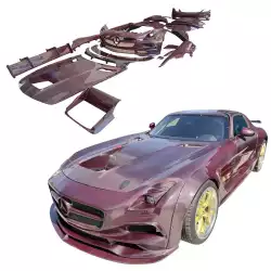 Carbon Fiber BLK-GT Wide Body Kit w Wing > Mercedes-Benz SLS AMG (R197) 2011-2014 image - 7