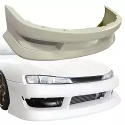 FRP BSPO Blister Wide Body Front Bumper > Nissan 240SX (S14) 1997-1998 image - 3