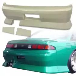 FRP BSPO Blister Wide Body Rear Bumper 3pc > Nissan 240SX (S14) 1997-1998 image - 1