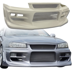 ModeloDrive FRP JU Front Bumper > Nissan Skyline (R34) GTR 1999-2004 image - 4