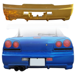 ModeloDrive FRP GTR Conversion Rear Bumper > Nissan Skyline (R34) GTT 1999-2004 > 4dr Sedan image - 1