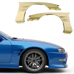 FRP WSQU Wide Body Fenders (front) > Nissan 240SX (S14) 1997-1998 image - 1