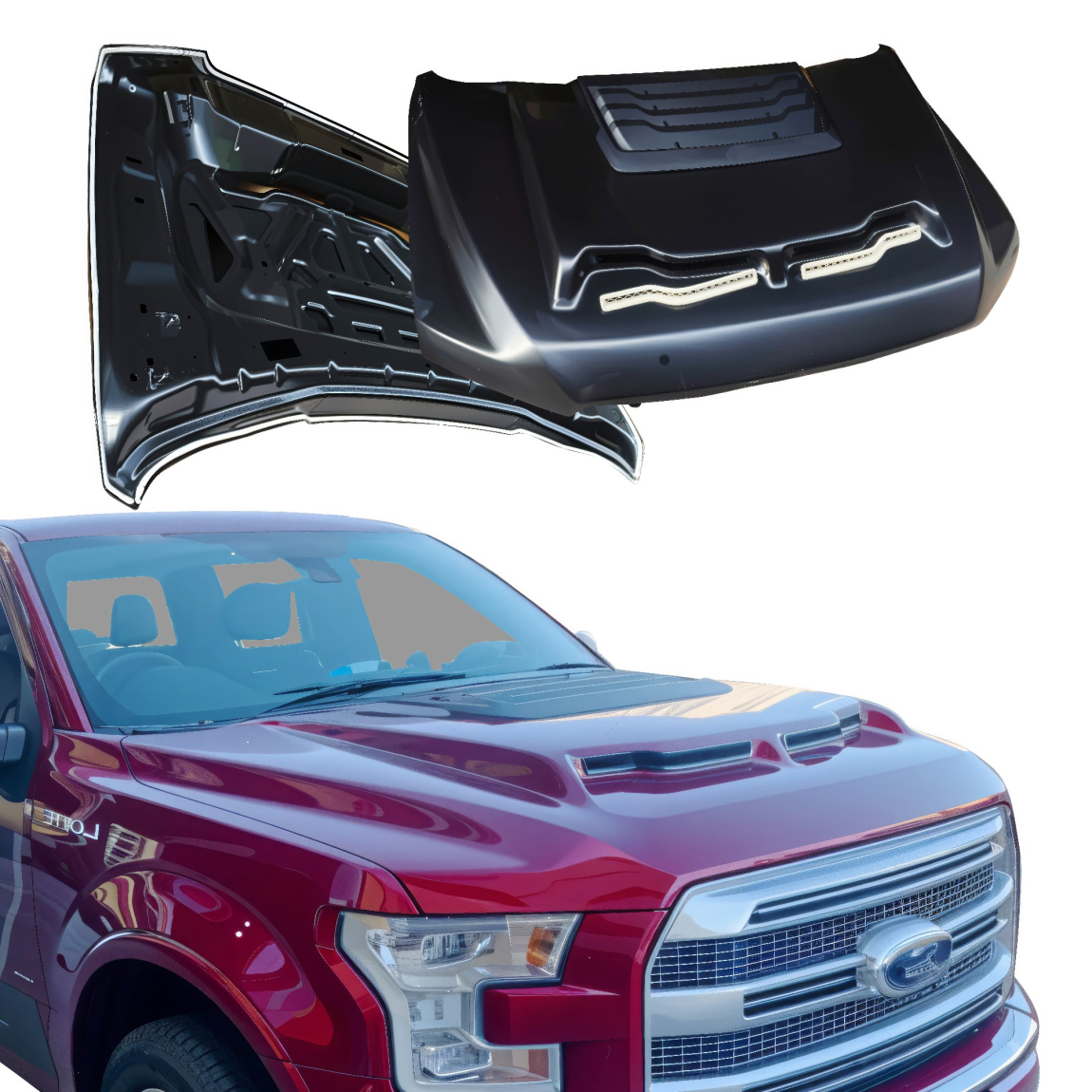 All kind of body kits for Ford F-150 2015. Exterior/Hoods 