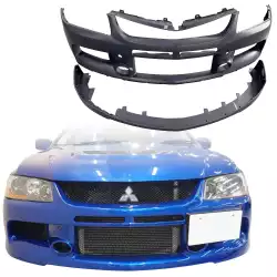PP EVO9 Front Bumper w Lip Combo > Mitsubishi Evolution EVO8 EVO9 2003-2006 image - 3