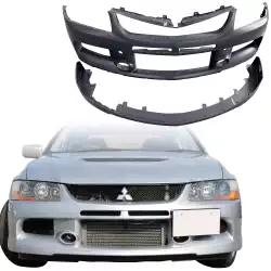 PP EVO9 Front Bumper w Lip Combo > Mitsubishi Evolution EVO8 EVO9 2003-2006 image - 1