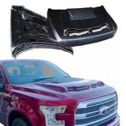 Steel GT500 Style Hood W/ Air Vent Scoop Hood > Ford F150 2015-2020 image - 11