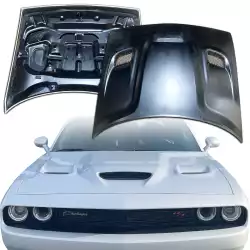 Steel SRT Hellcat 3-Scoop Hood > Dodge Challenger 2008-2023 image - 24