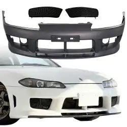 PP AERO Front Bumper w Grilles Combo > Nissan Silvia S15 1999-2002 image - 3