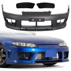 PP AERO Front Bumper w Grilles Combo > Nissan Silvia S15 1999-2002 image - 1