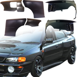 VSaero FRP MAT-LS 22B Wide Body Fenders Set 7pc for Subaru Impreza (GC8) 1993-2001 > 4dr Sedan image - 2