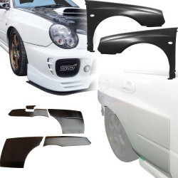 VSaero FRP LSPO WRC Wide Body Fenders 7pc for Subaru Impreza WRX 2002-2003 > 4dr Sedan image - 2