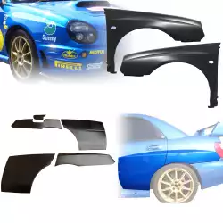 FRP LSPO WRC Wide Body Fenders 7pc > Subaru Impreza WRX 2002-2003 > 4dr Sedan image - 2