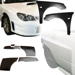 VSaero FRP LSPO WRC Wide Body Fenders 7pc for Subaru Impreza WRX 2006-2007 > 4dr Sedan image - 2