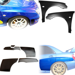 VSaero FRP LSPO WRC Wide Body Fenders 7pc for Subaru Impreza WRX 2006-2007 > 4dr Sedan image - 1