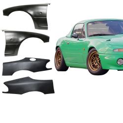 VSaero FRP ARIO Wide Body 18/23mm Fenders Set 4pc for Mazda Miata MX-5 (NA) 1990-1997 image - 1