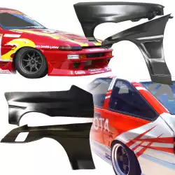 FRP JBLO Wide Body Fenders Set 4pc 20/40mm > Toyota Corolla (AE86) Trueno 1984-1987 > 3dr Hatch image - 2