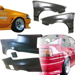 VSaero FRP JBLO Wide Body Fenders Set 4pc 20/40mm for Toyota Corolla (AE86) Levin 1984-1987 > 2dr Coupe image - 2
