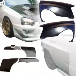 FRP LSPO WRC Wide Body Fenders 7pc > Subaru Impreza WRX 2004-2005 > 4dr Sedan image - 2