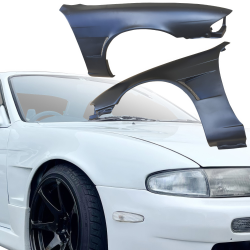 VSaero FRP MSPO Wide Body Fenders (front) 25mm for Nissan 240SX (S14) 1995-1996 image - 17