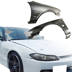 VSaero FRP MSPO S13.5 Conversion Fenders (front) for Nissan 240SX 1989-1994 > 2/3dr image - 6