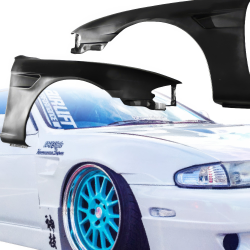 VSaero FRP TKYO v1 Wide Body Fenders (front) 30mm for Nissan 240SX (S14) 1995-1996 image - 1