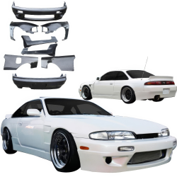VSaero FRP TKYO v1 Wide Body Kit 8pc for Nissan 240SX (S14) 1995-1996 image - 4
