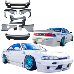 VSaero FRP TKYO v1 Wide Body Kit 8pc for Nissan 240SX (S14) 1995-1996 image - 1