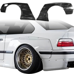 VSaero FRP TKYO Wide Body Fender Flares (rear) 2pc 70mm for BMW 318i 325i (E36) 1992-1998 > 2dr Coupe image - 19