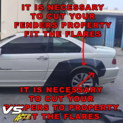 VSaero FRP TKYO Wide Body Fender Flares (rear) 60mm for BMW 325Ci 330Ci (E46) 1999-2005 > 2dr Coupe image - 16