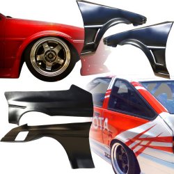 VSaero FRP ORI Wide Body Fenders Set 4pc 20/40mm for Toyota Corolla (AE86) Trueno 1984-1987 > 3dr Hatch image - 2